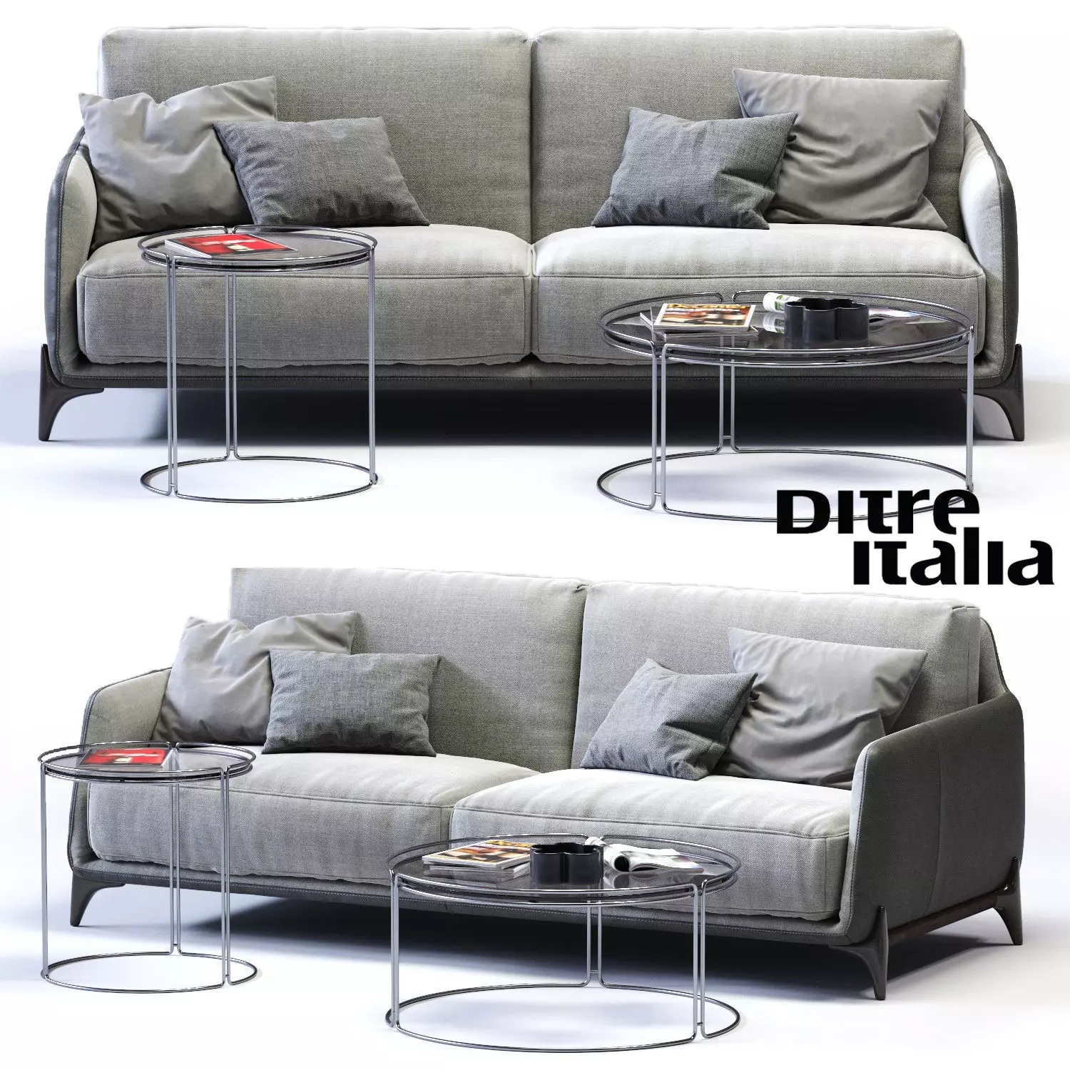 Ditre Italia ELLIOT 3-er Sofa Low-poly 3D model_0