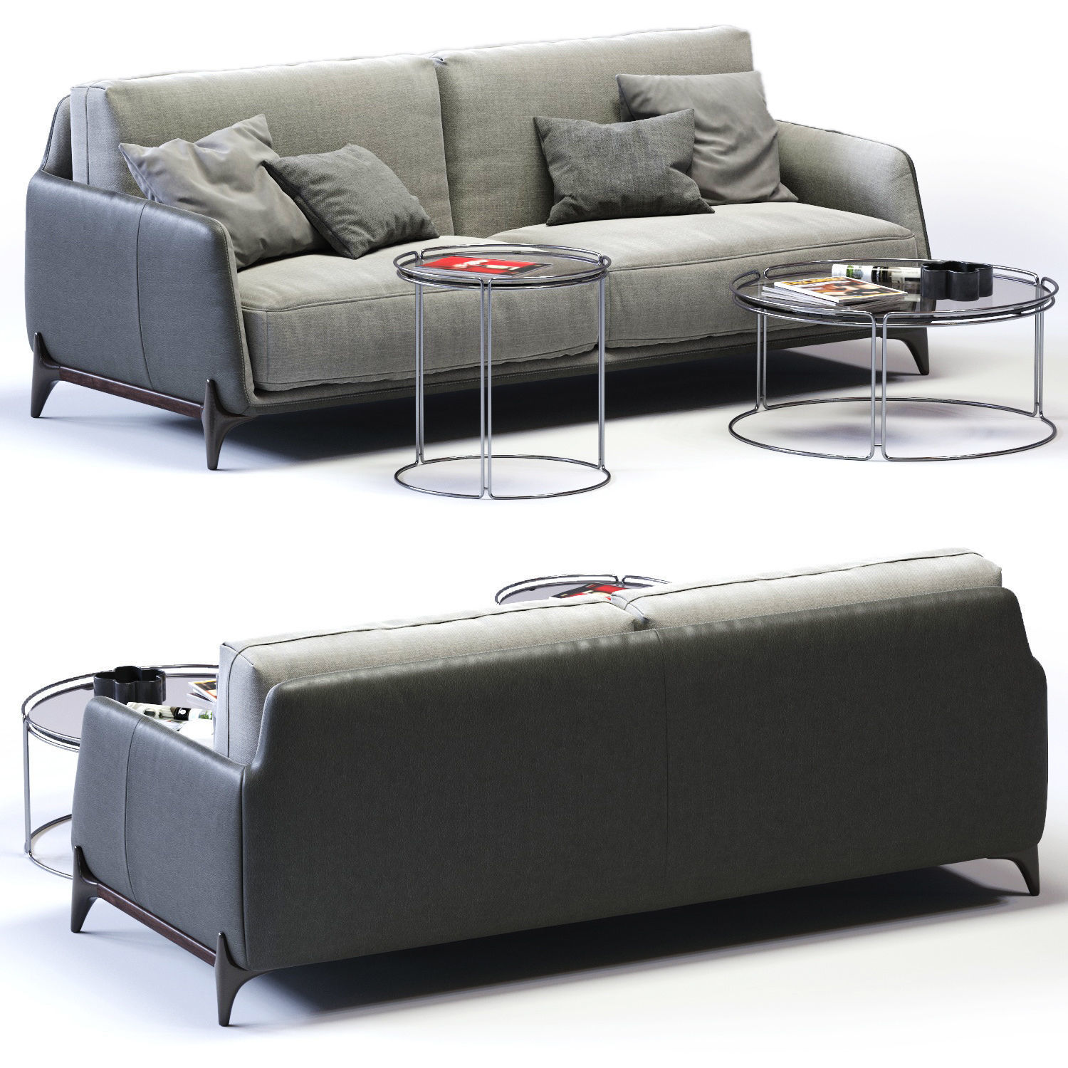 Ditre Italia ELLIOT 3-er Sofa Low-poly 3D model_4
