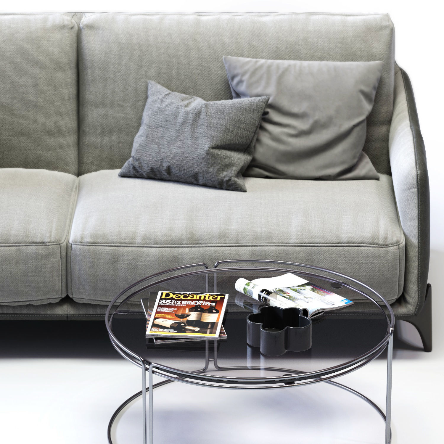 Ditre Italia ELLIOT 3-er Sofa Low-poly 3D model_2