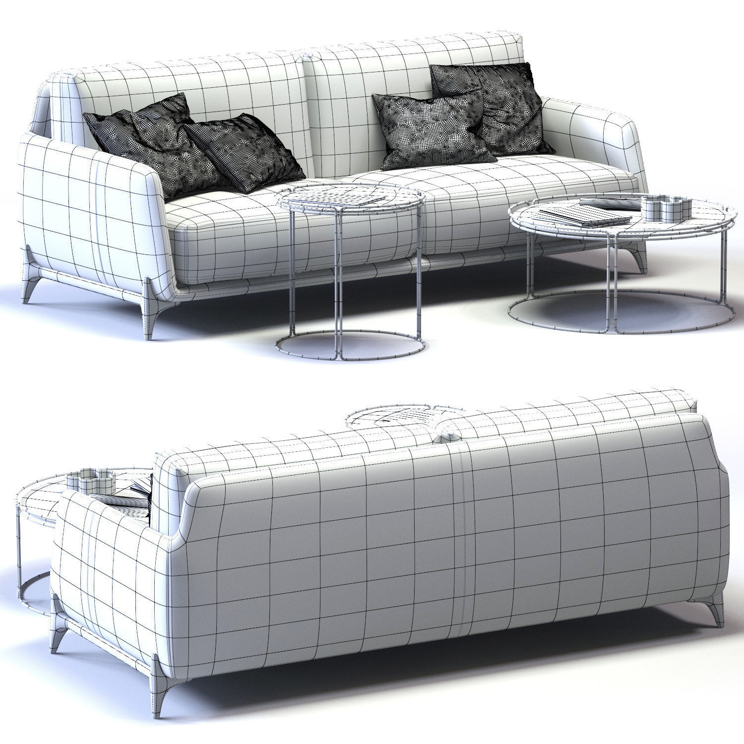 Ditre Italia ELLIOT 3-er Sofa Low-poly 3D model_6
