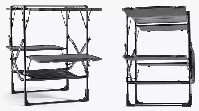 Multi Tier Utility Camp Table 3D model 5