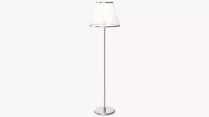 Fabric Shade Standing Light for Interiors Grey 3D model 2