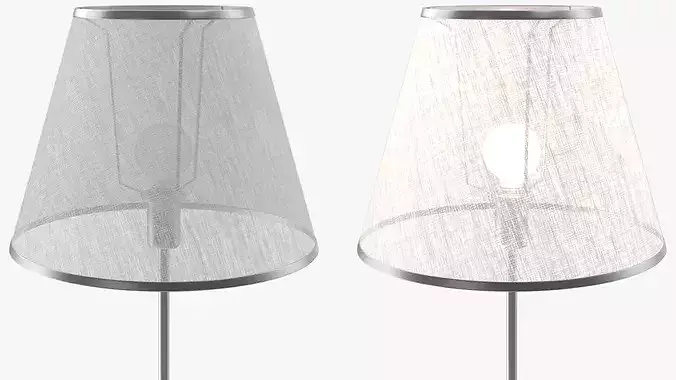 Fabric Shade Standing Light for Interiors Grey 3D model 6