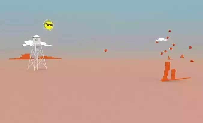 Valley Comic 3D Background 3D model