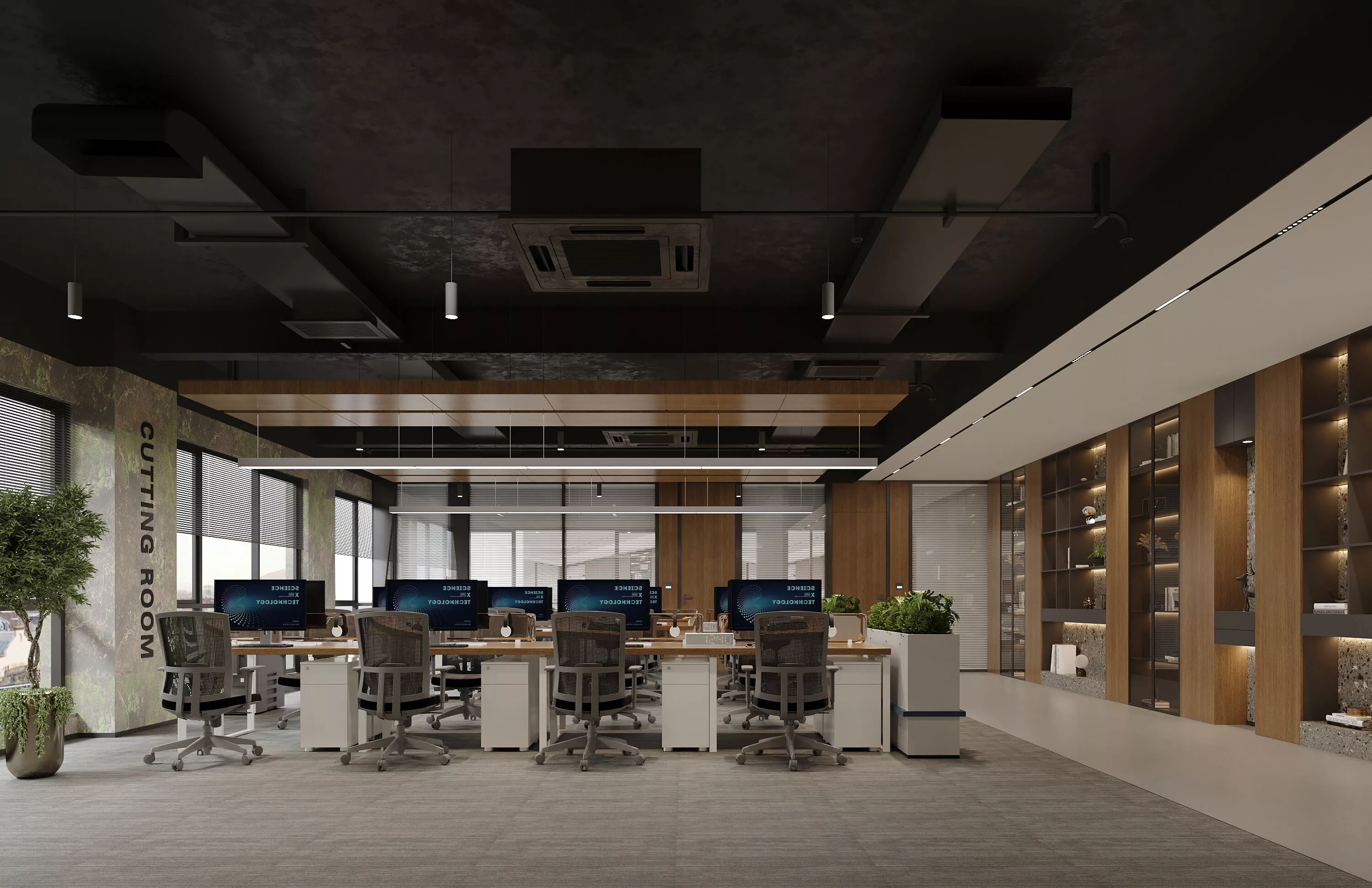 Office interior scene - Open Office 3D model