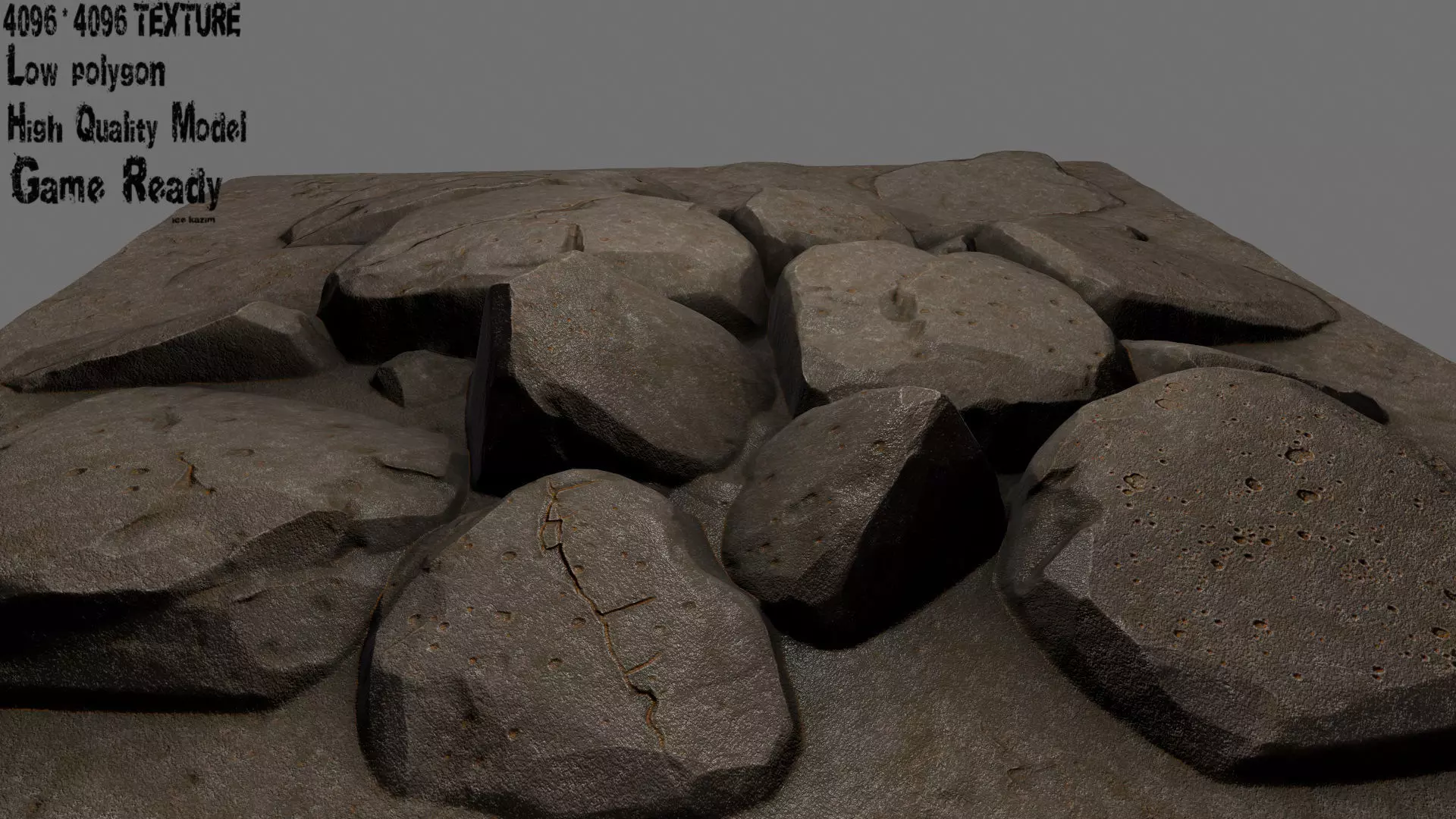 floor rock 6 Low-poly 3D model_0