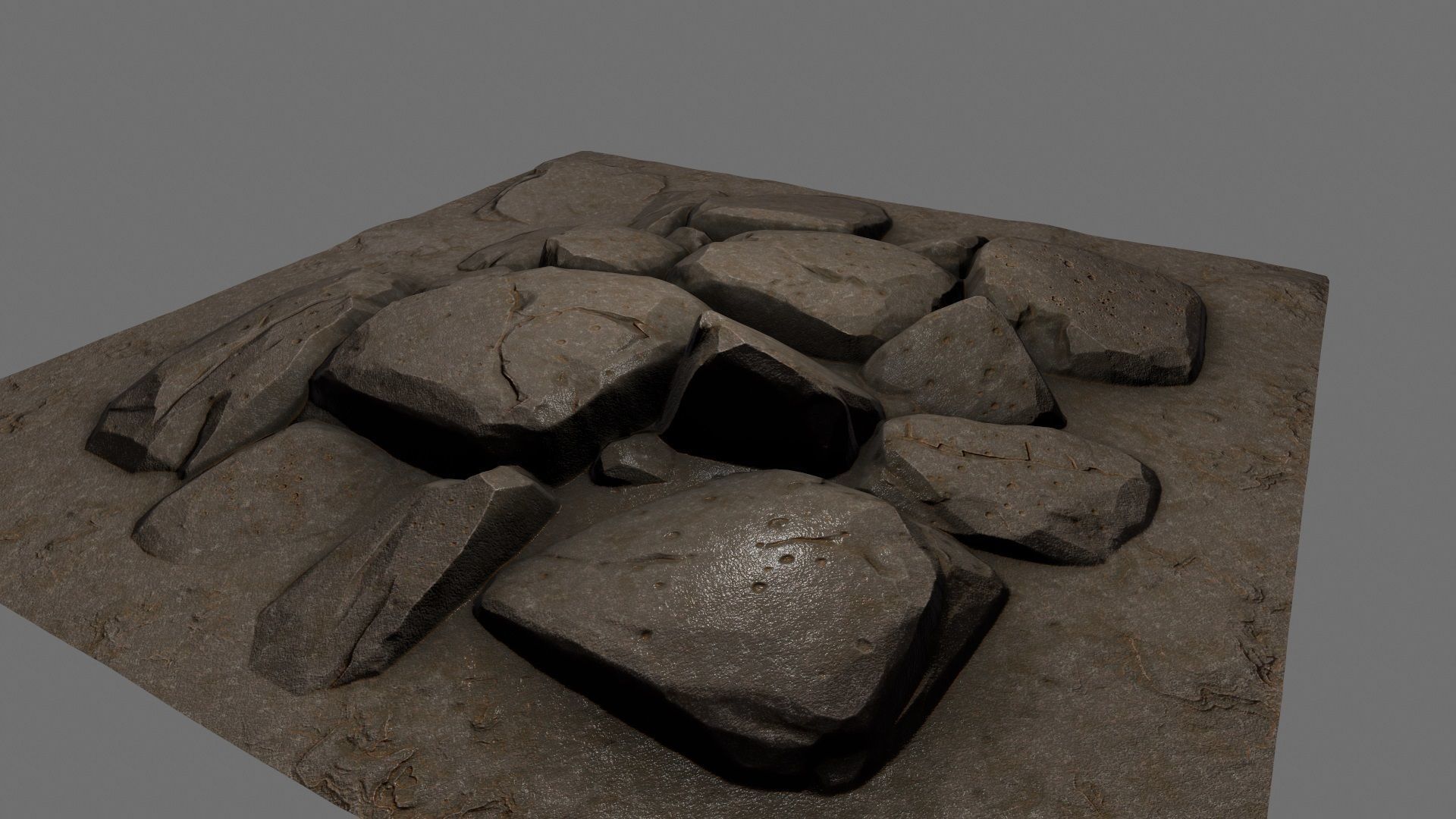 floor rock 6 Low-poly 3D model_5