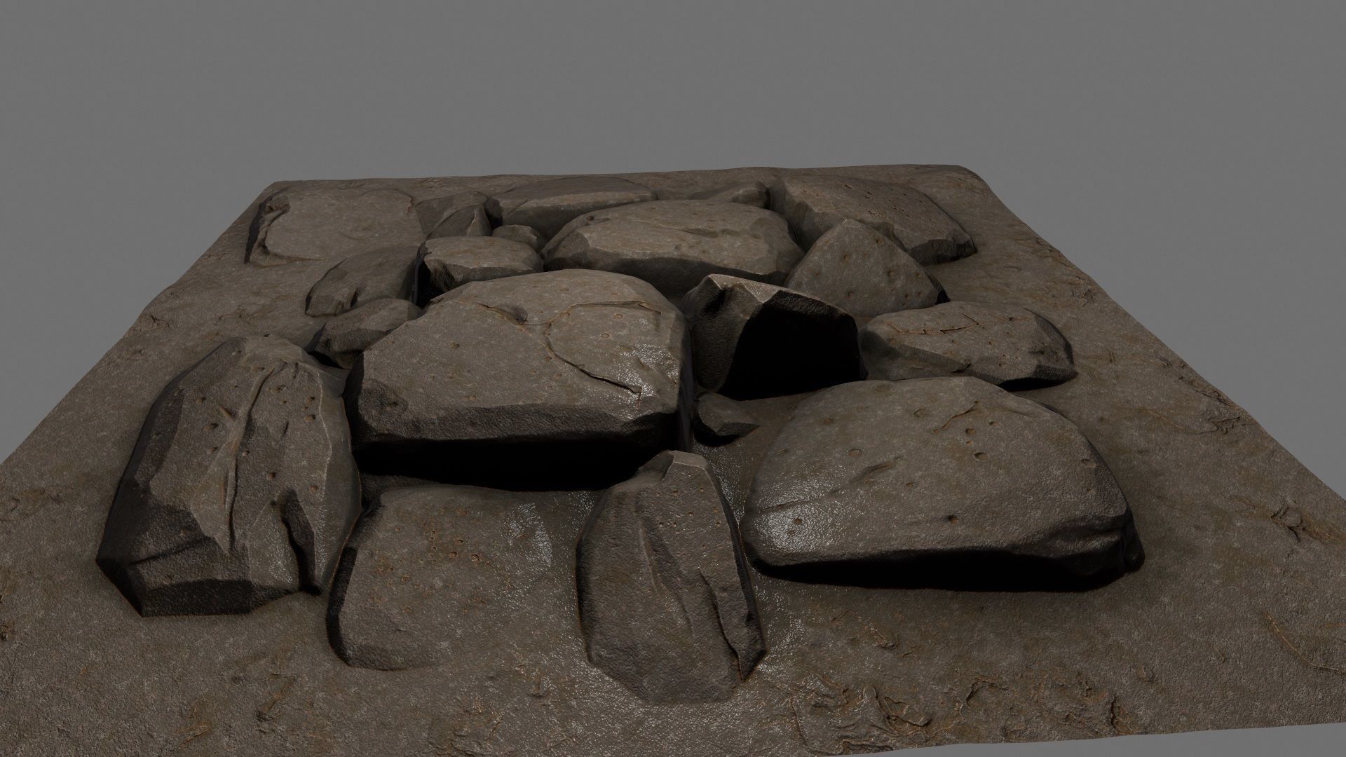 floor rock 6 Low-poly 3D model_7
