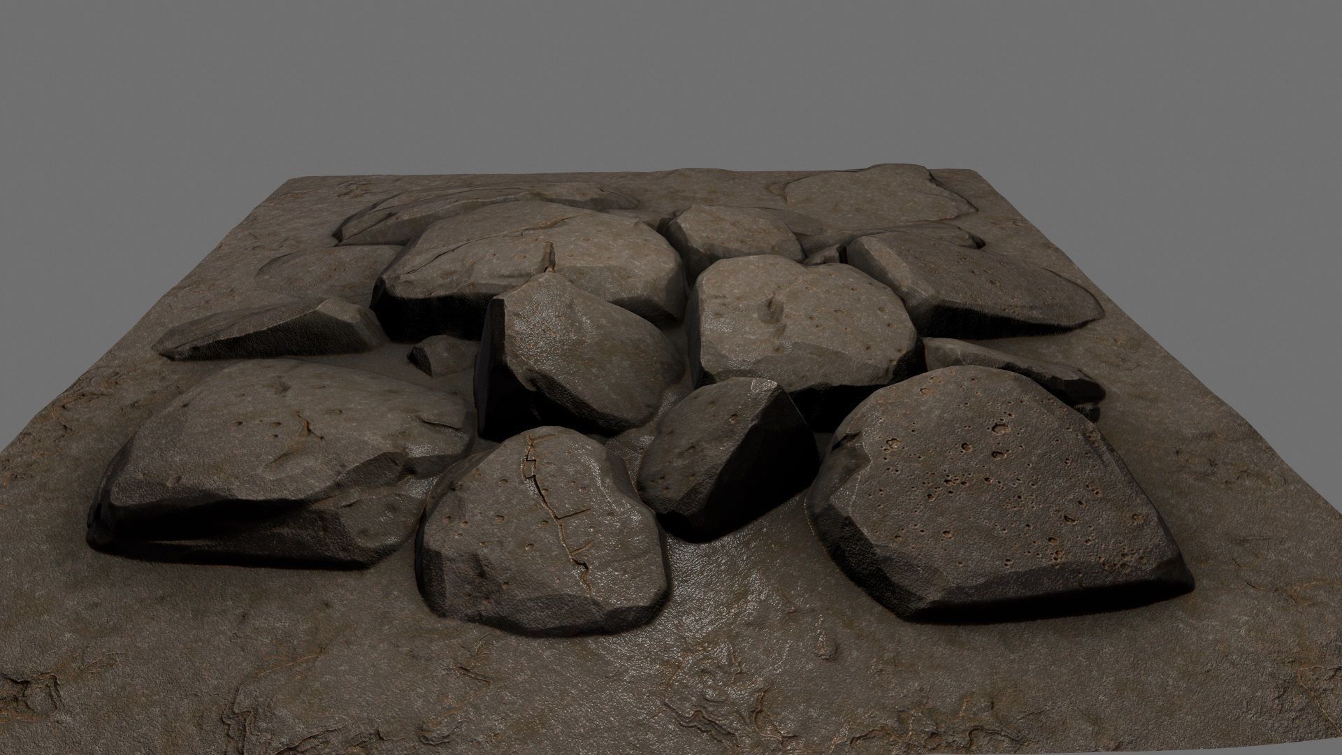 floor rock 6 Low-poly 3D model_6
