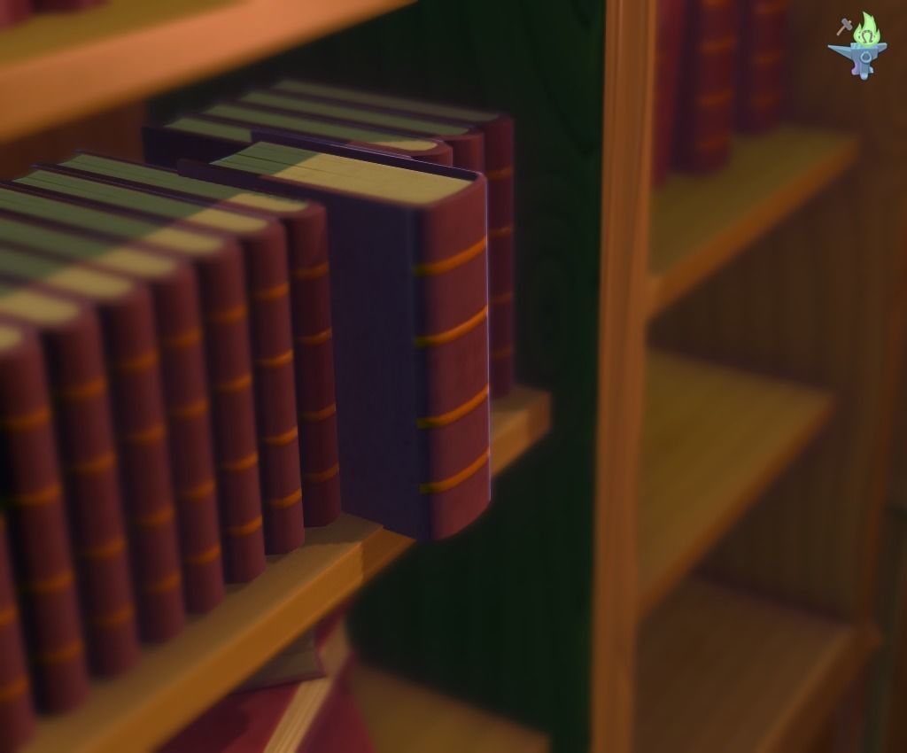 Bookshelf Classic Low-poly 3D model_10