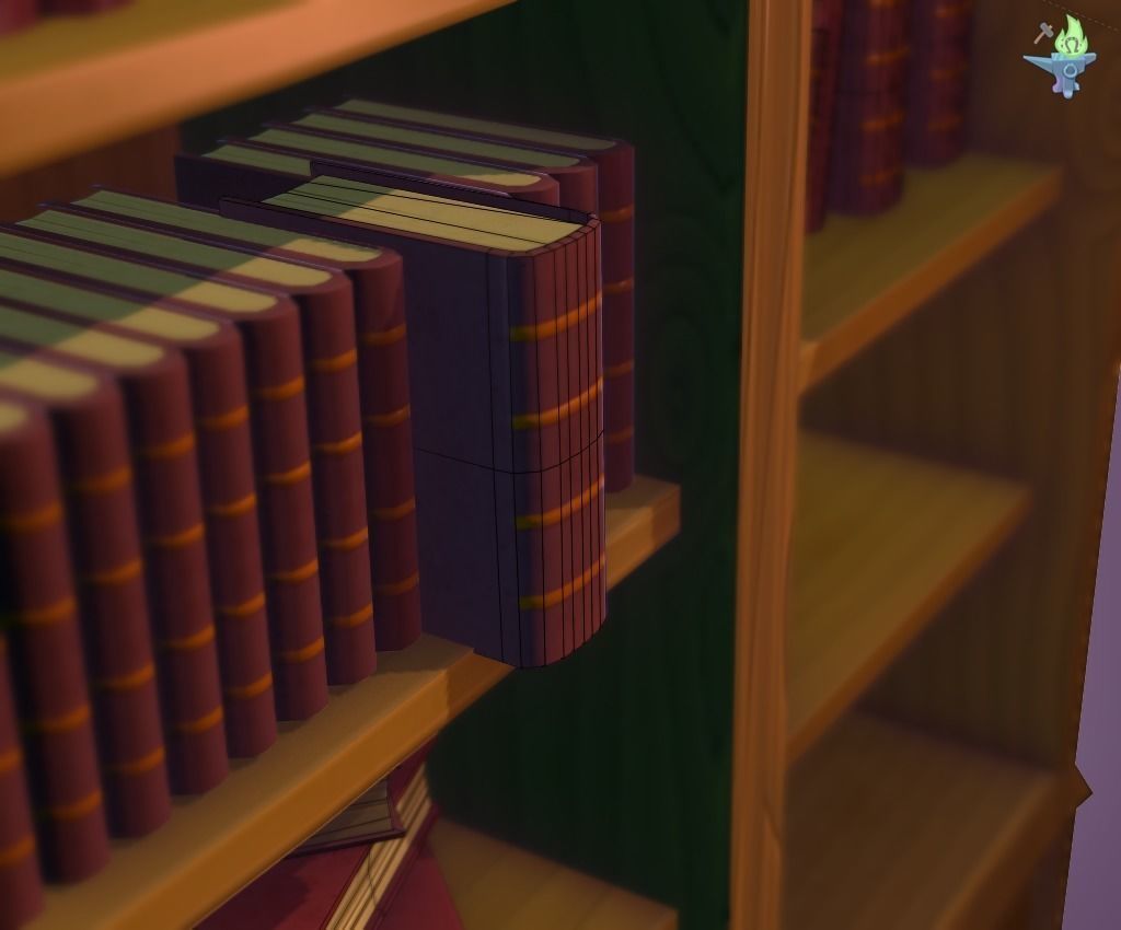 Bookshelf Classic Low-poly 3D model_11