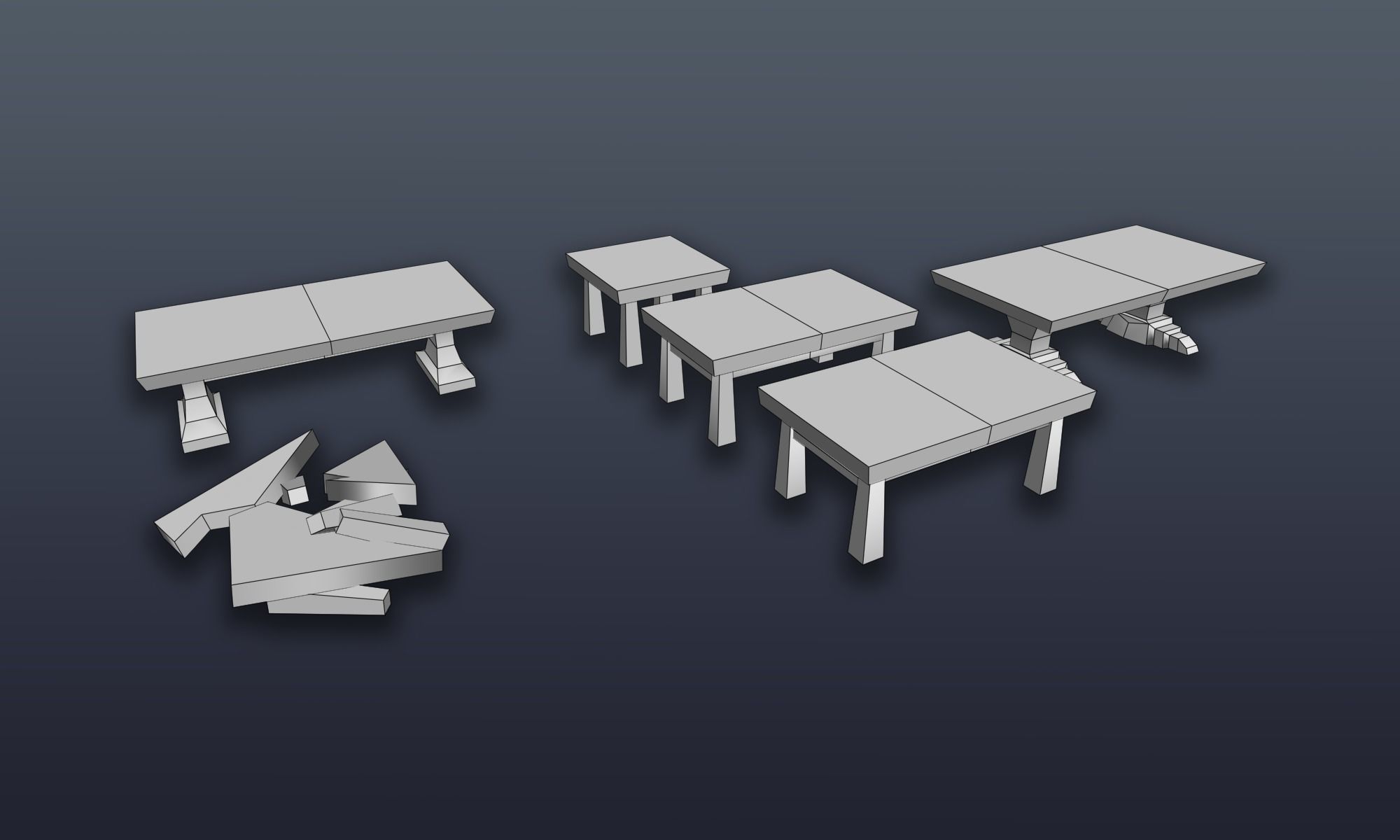 3DRT - Lowpoly Fantasy props bundle Low-poly 3D model_48