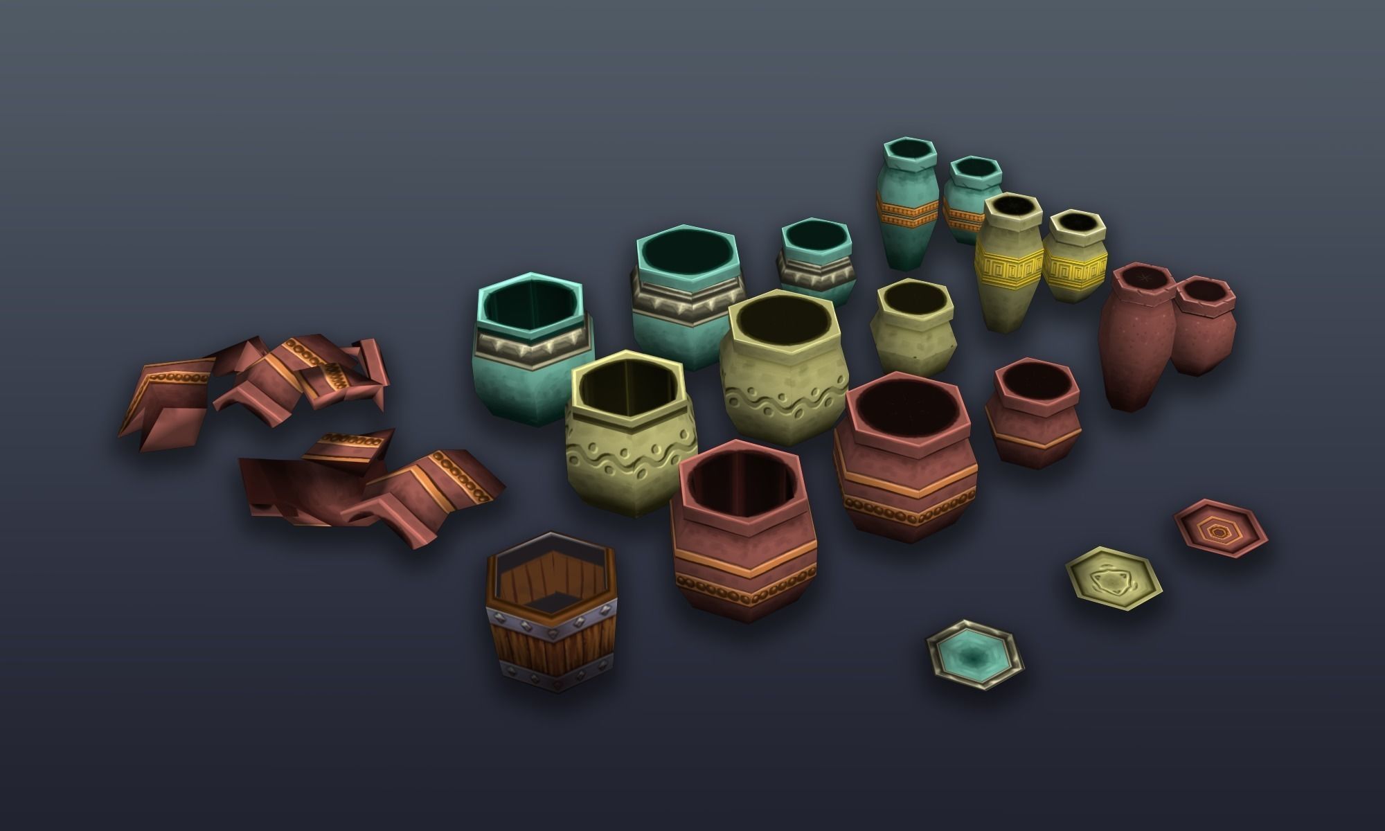 3DRT - Lowpoly Fantasy props bundle Low-poly 3D model_36