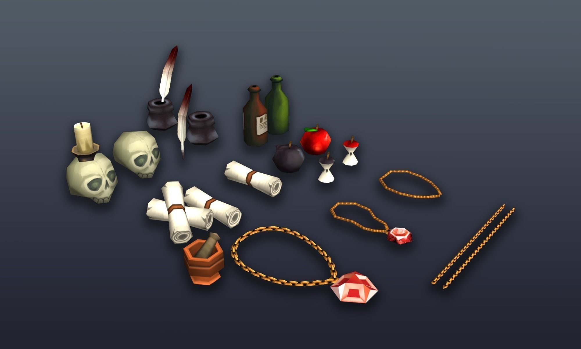3DRT - Lowpoly Fantasy props bundle Low-poly 3D model_31
