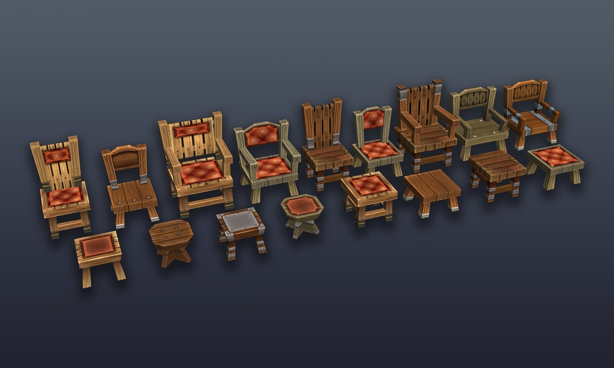 3DRT - Lowpoly Fantasy props bundle Low-poly 3D model_13