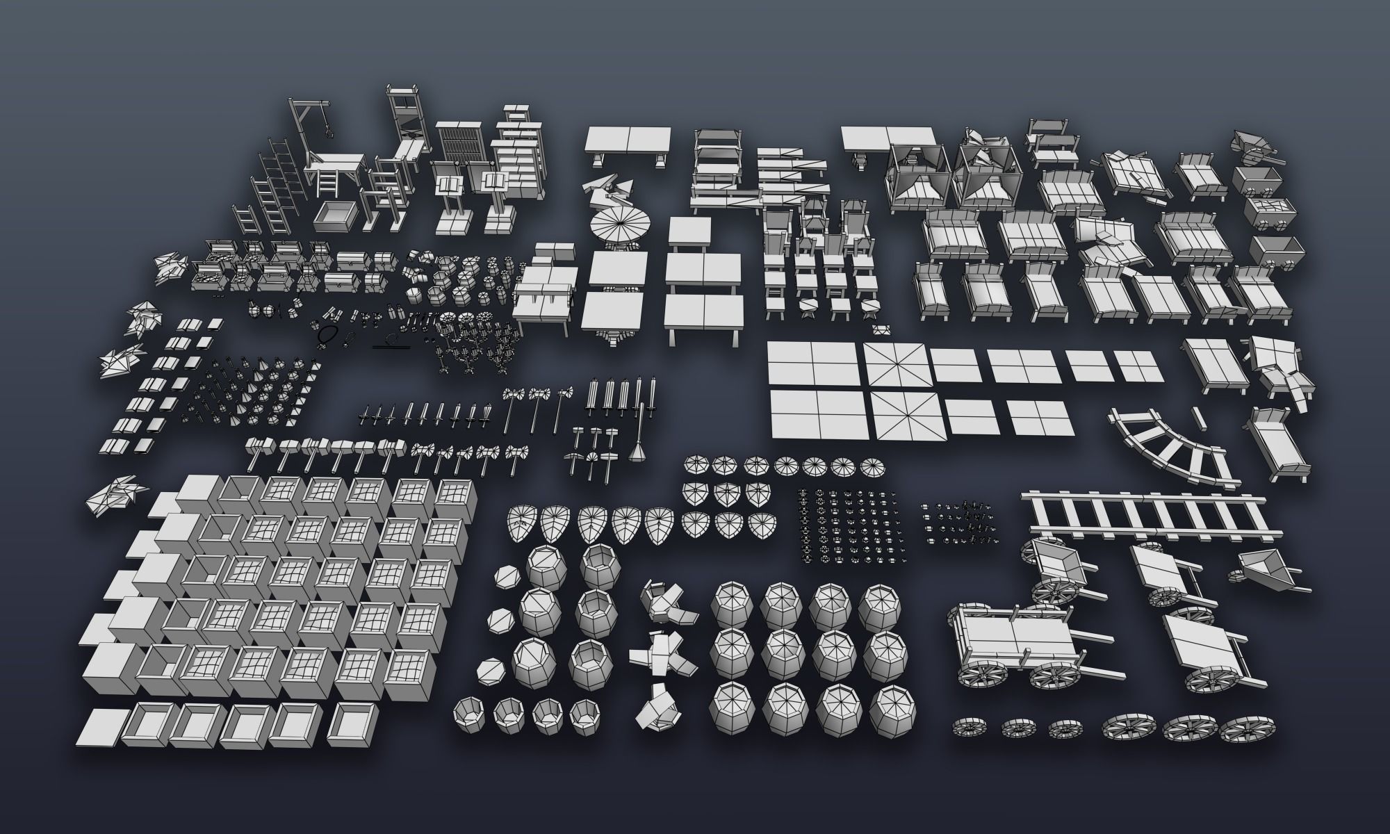3DRT - Lowpoly Fantasy props bundle Low-poly 3D model_5