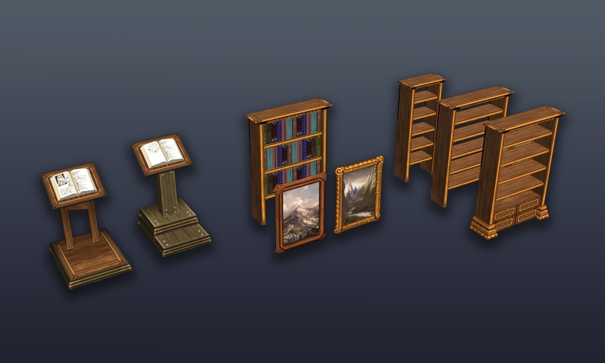 3DRT - Lowpoly Fantasy props bundle Low-poly 3D model_27