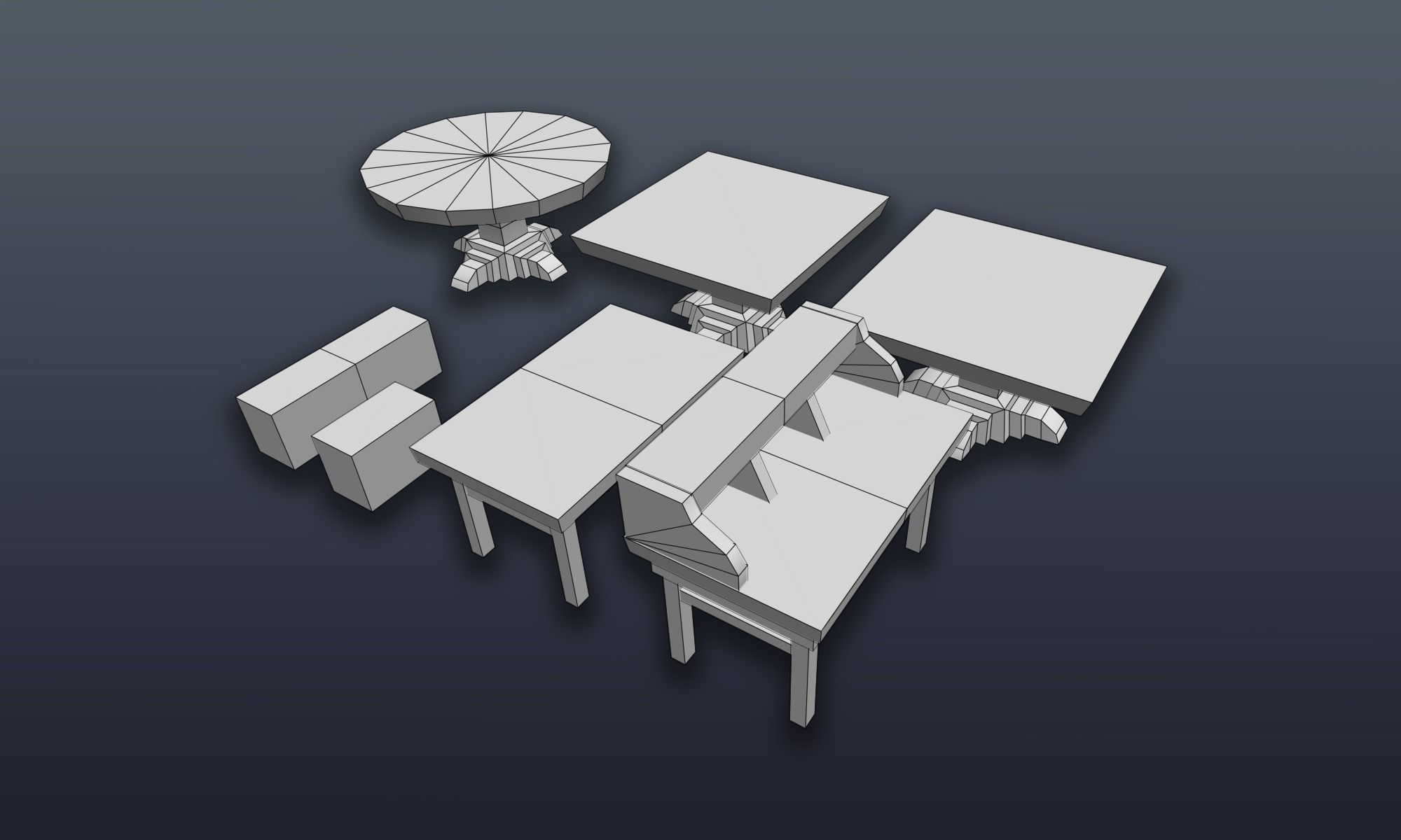 3DRT - Lowpoly Fantasy props bundle Low-poly 3D model_44