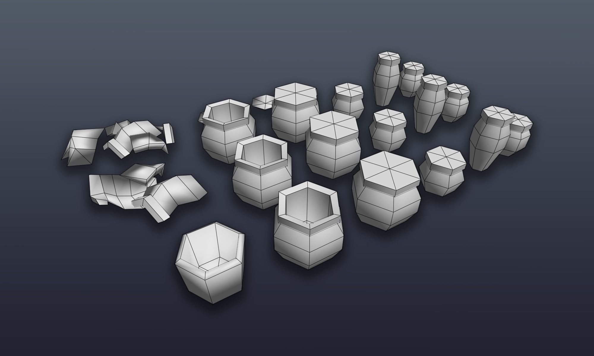 3DRT - Lowpoly Fantasy props bundle Low-poly 3D model_35