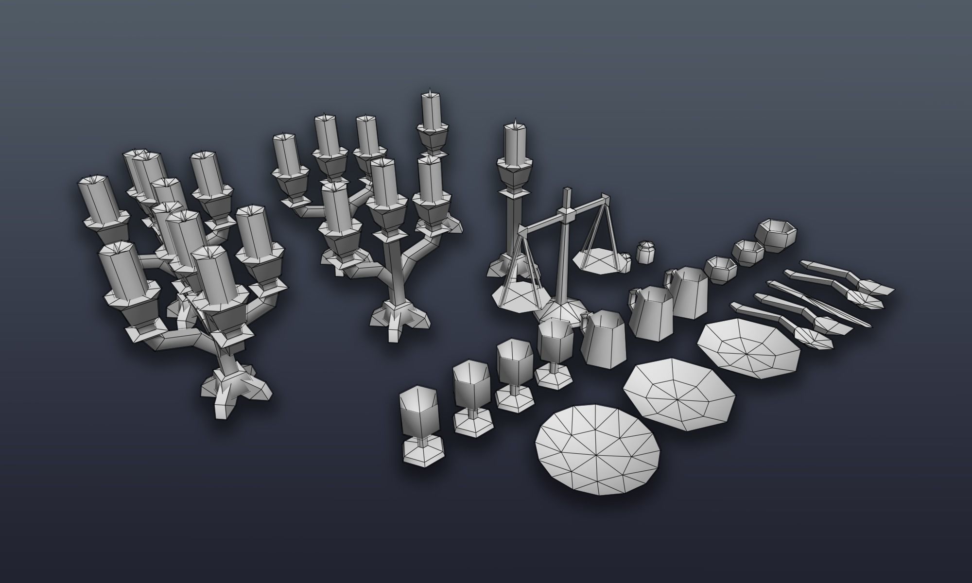 3DRT - Lowpoly Fantasy props bundle Low-poly 3D model_33