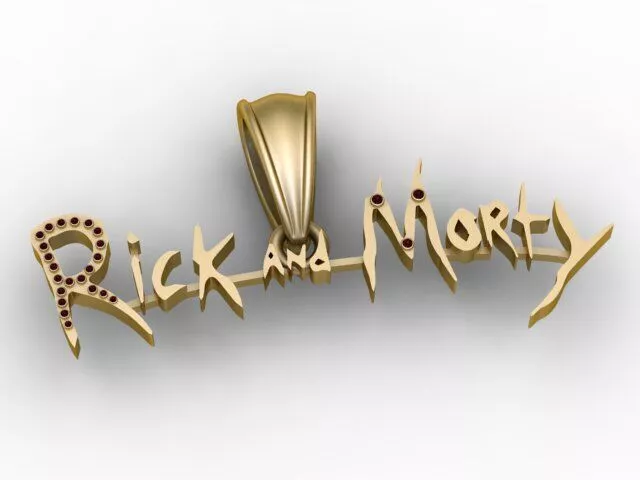 Rock and Morty Name Pendant 3D print model