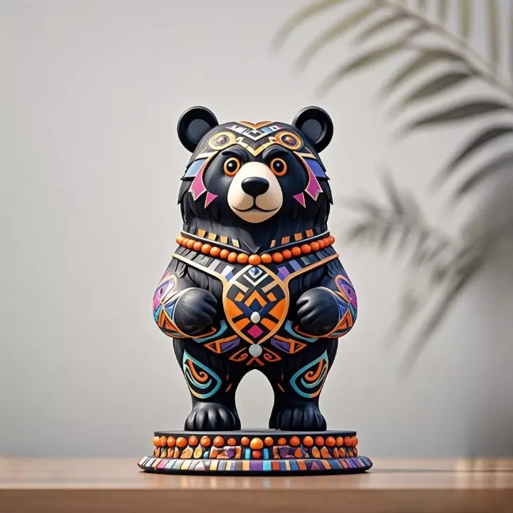 4261 Color 3D Model of Totem Style Bear STL DND ARTE 3D print model