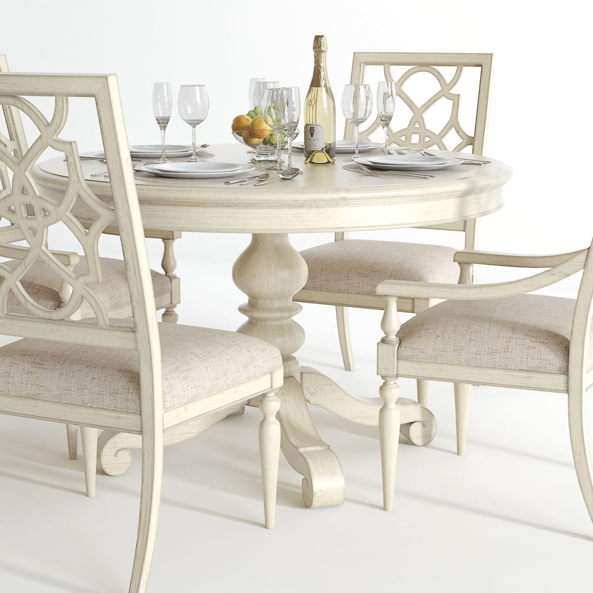 Hooker Sandcastle 48 Dining Set 3D model_3