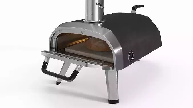 Wood Fired Bread Oven Stainless Steel 3D model 4