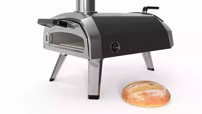 Wood Fired Bread Oven Stainless Steel 3D model 6