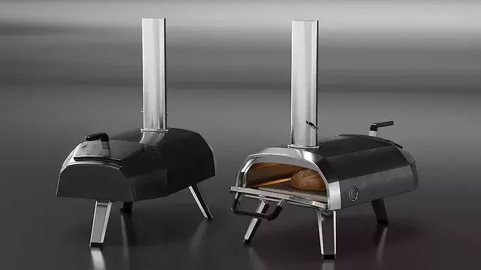 Wood Fired Bread Oven Stainless Steel 3D model 3