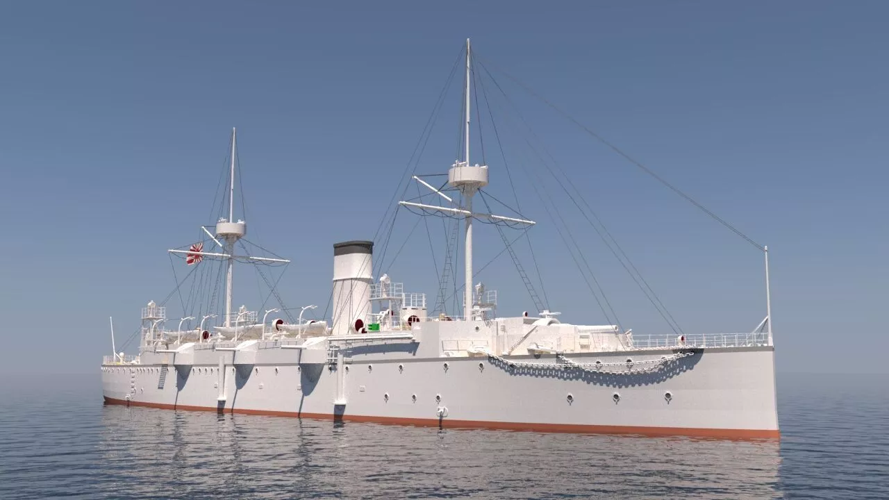 Naniwa protected cruisers 3D model