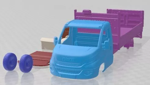 Iveco Daily Dropside Tail Lift 2018 Printable Truck 3D print model