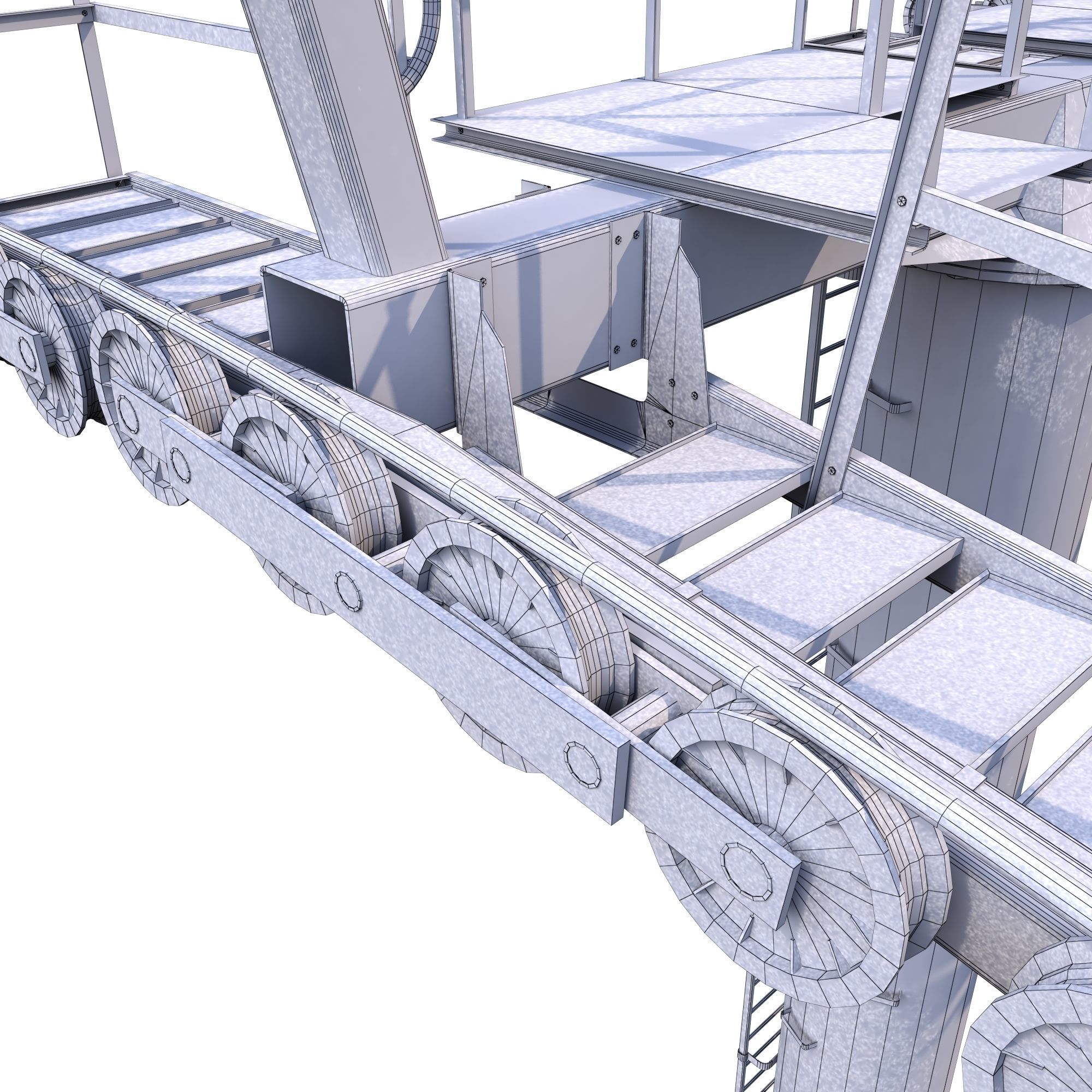 Ski Lift Cableway Car Low-poly 3D model_20