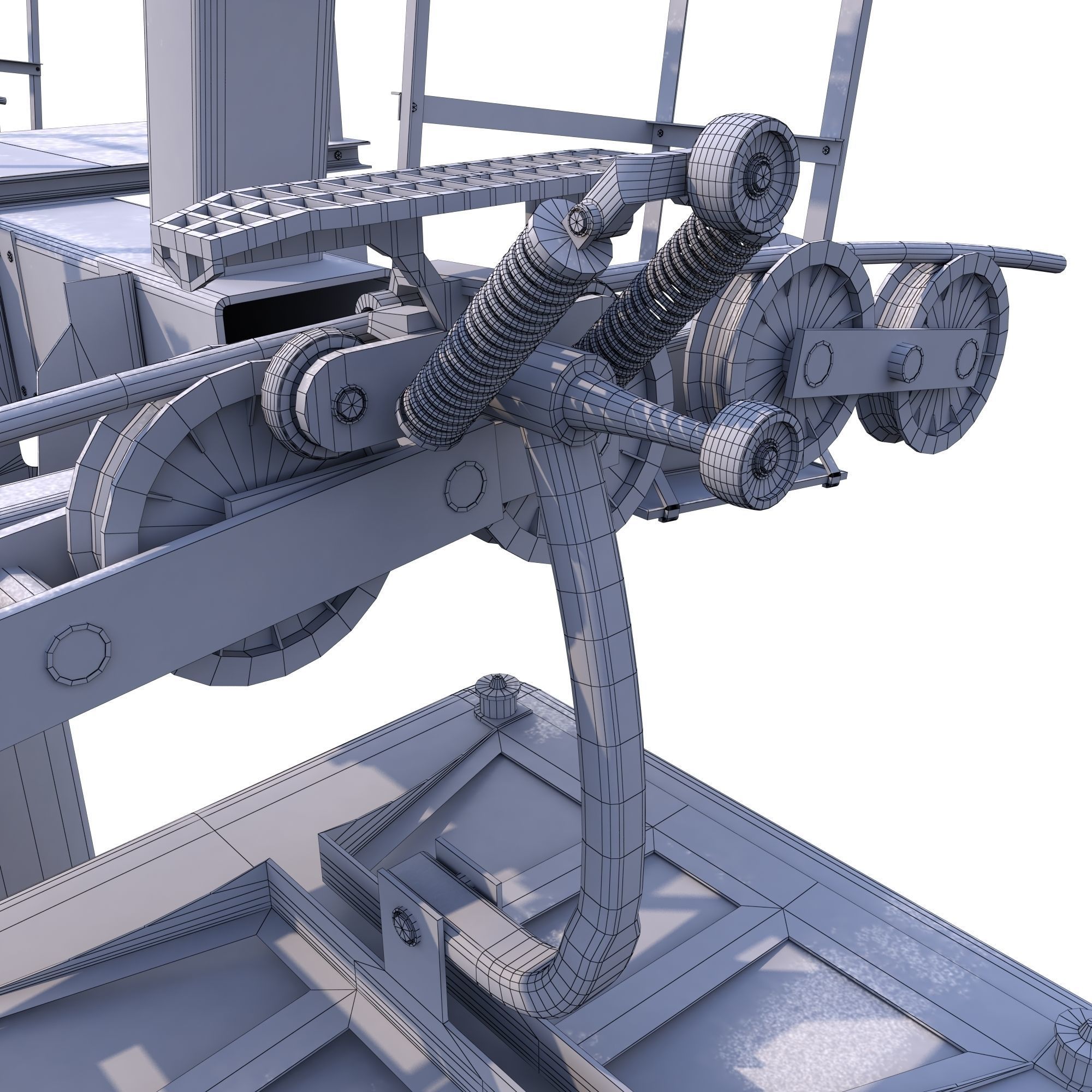 Ski Lift Cableway Car Low-poly 3D model_8