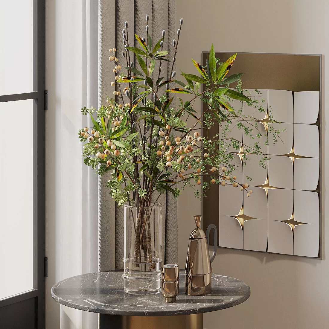 Floral arrangement in vase 3D model