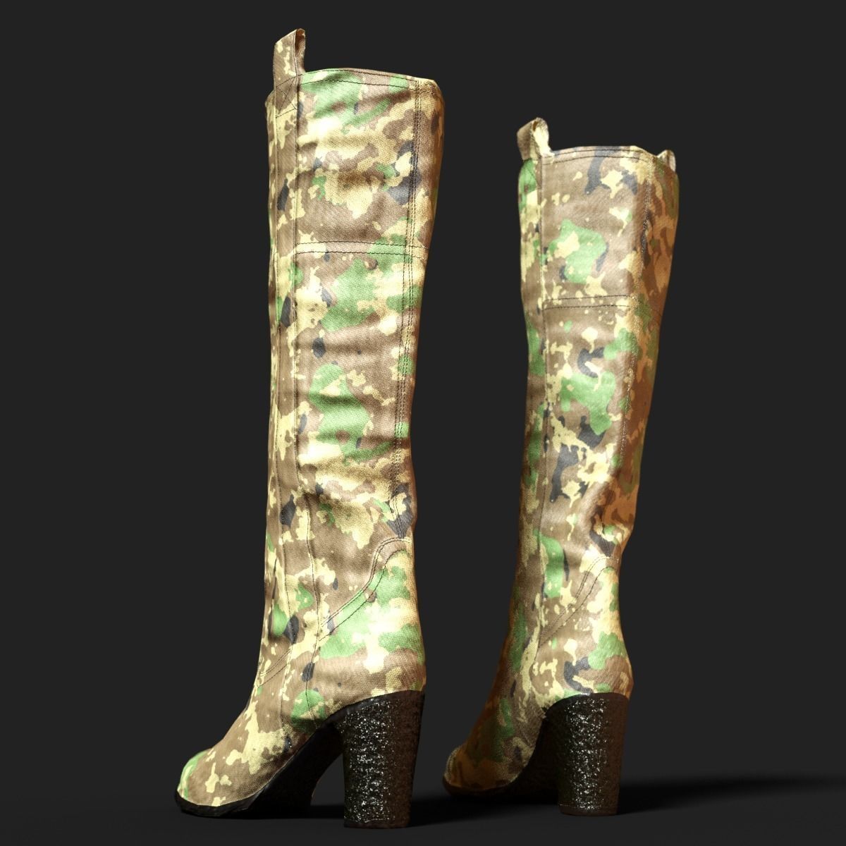 4 Realistic Boots PBR two snake skin Low-poly 3D model_9