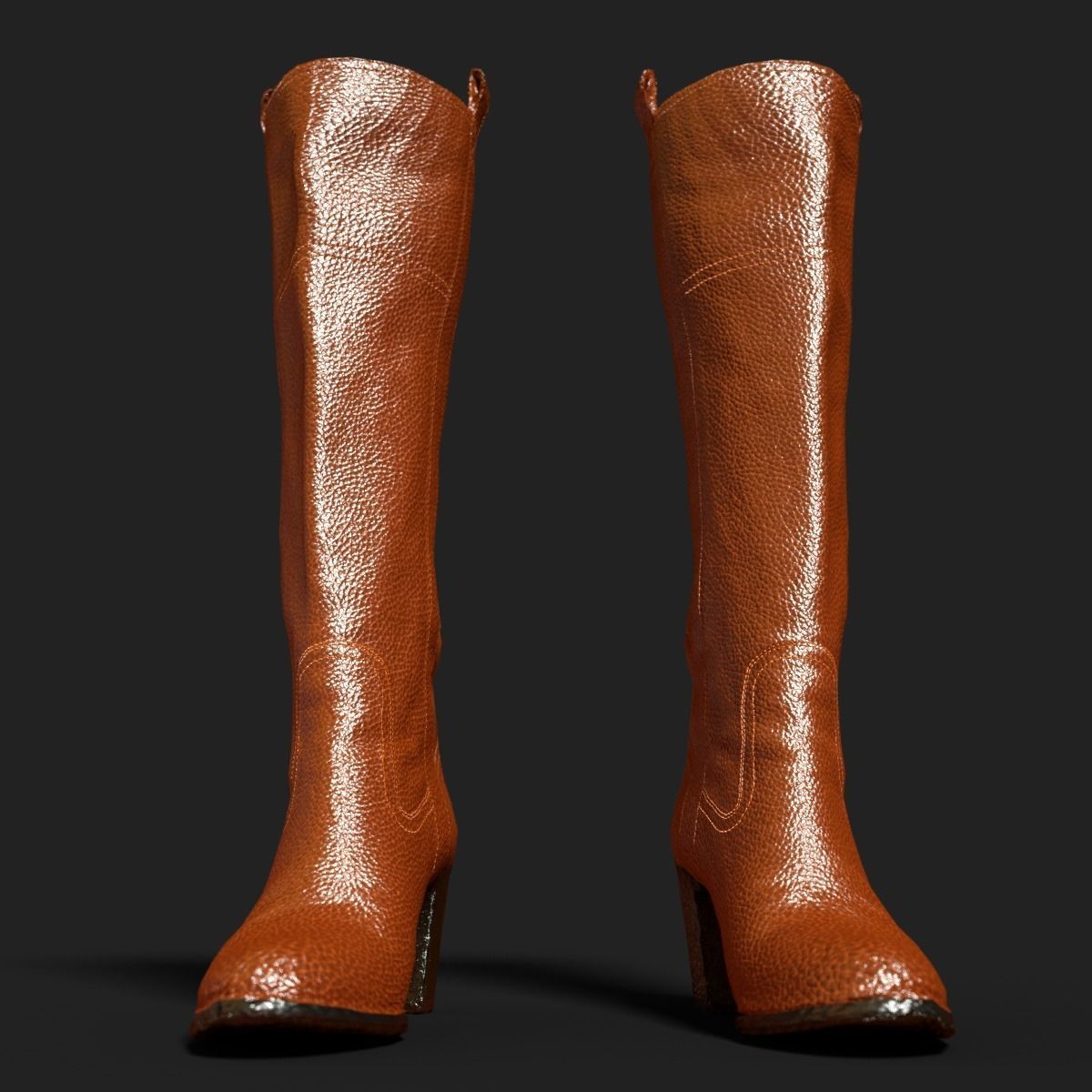 4 Realistic Boots PBR two snake skin Low-poly 3D model_15
