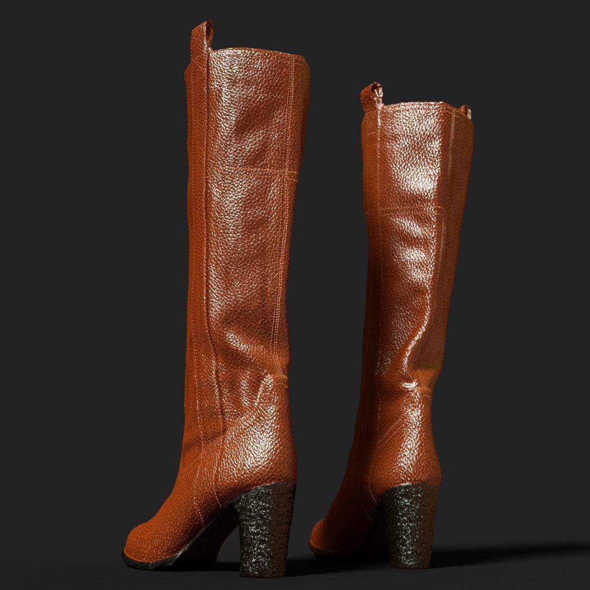 4 Realistic Boots PBR two snake skin Low-poly 3D model_10