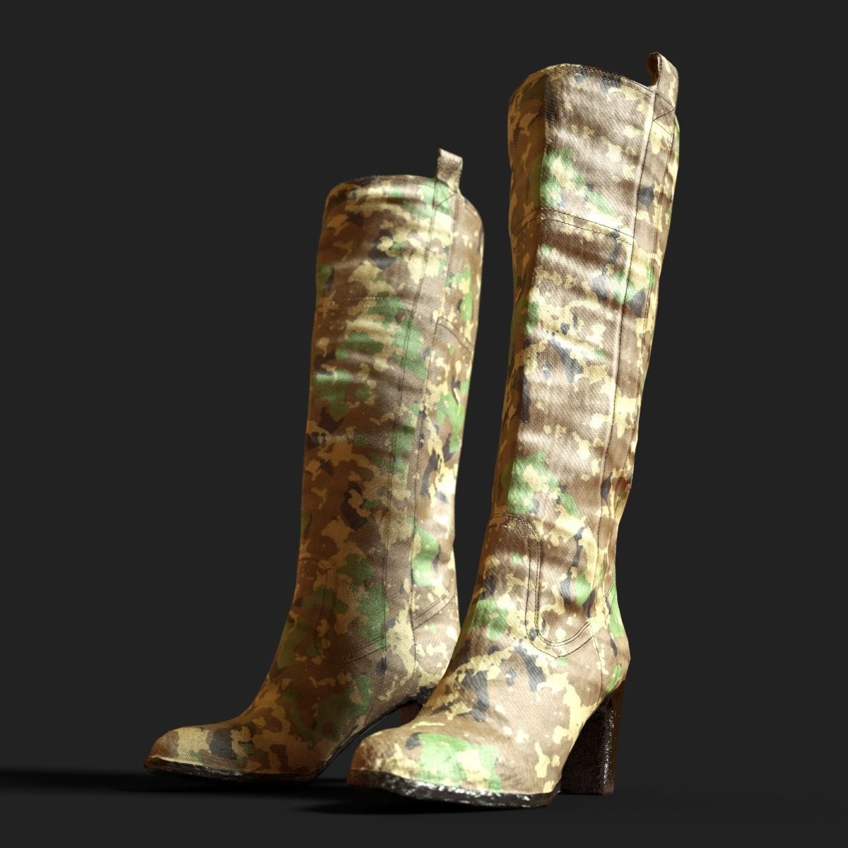4 Realistic Boots PBR two snake skin Low-poly 3D model_16