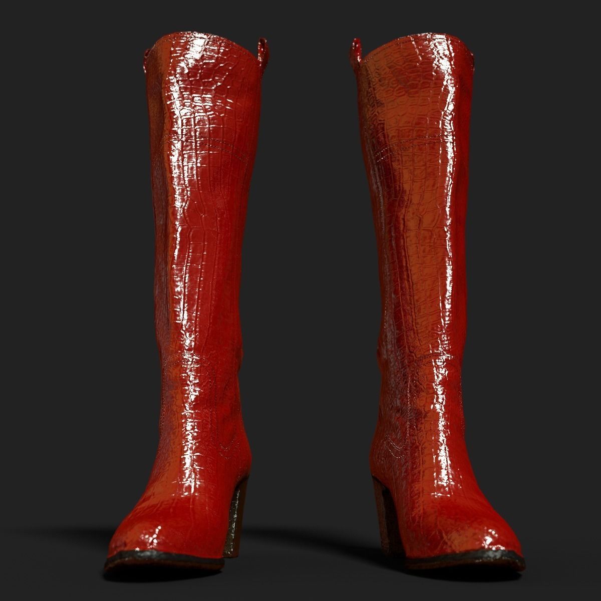 4 Realistic Boots PBR two snake skin Low-poly 3D model_13