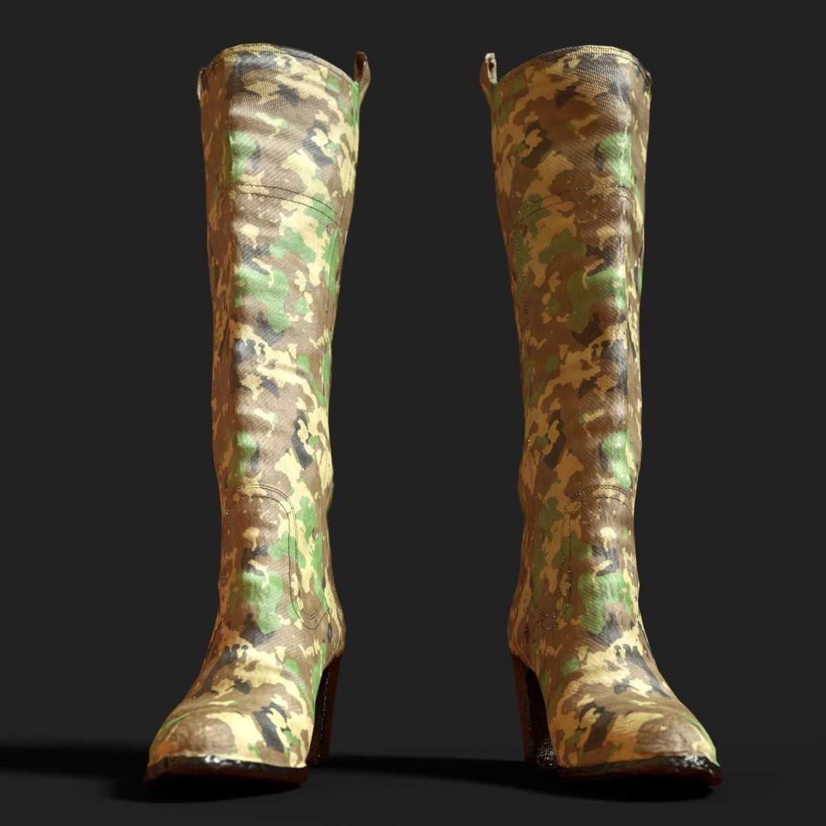 4 Realistic Boots PBR two snake skin Low-poly 3D model_14