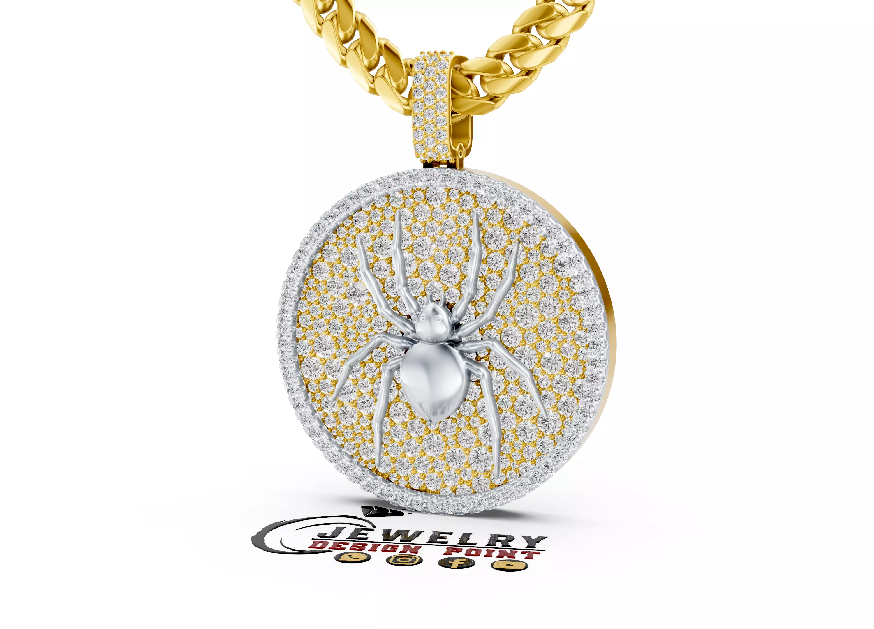 Custom Spider Man Mosaic Diamond Pendant - Spider Necklace 3D print model