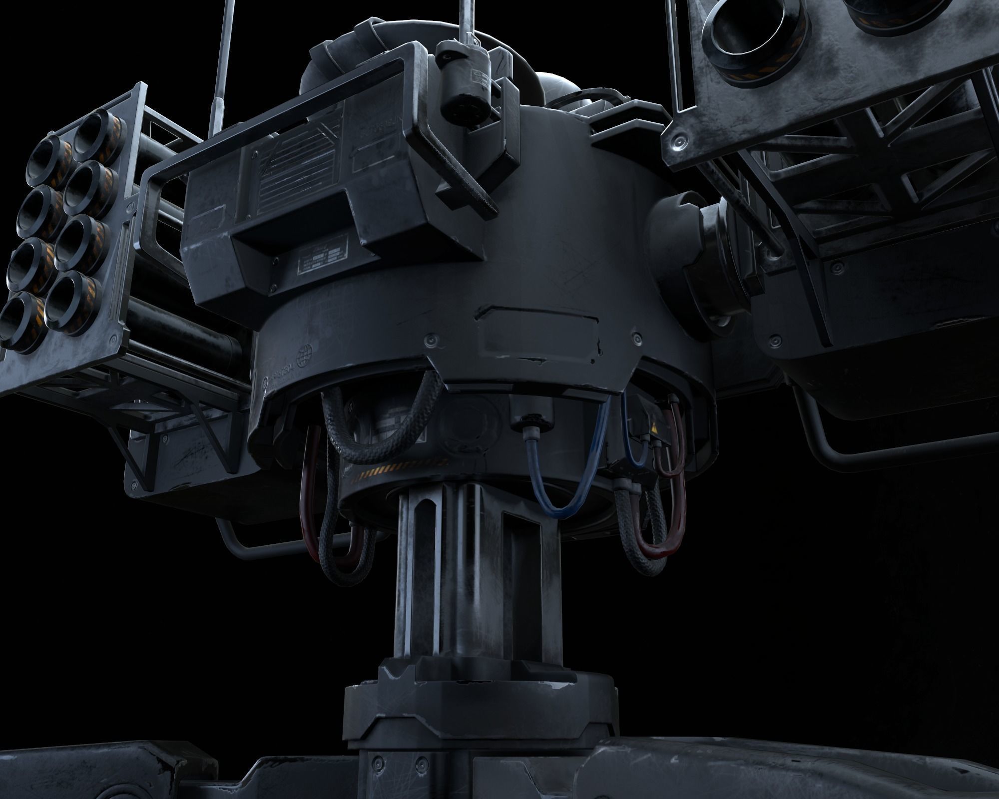 Missile Turret Game Ready PBR Textures Low-poly 3D model_24