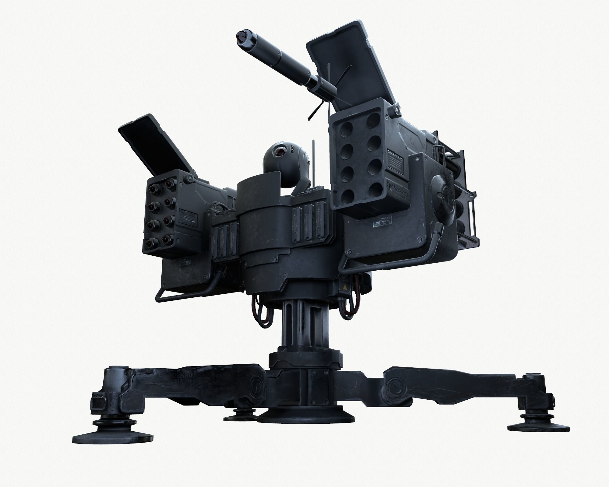 Missile Turret Game Ready PBR Textures Low-poly 3D model_5