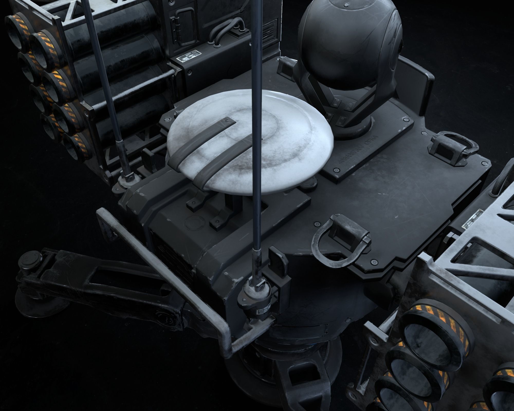 Missile Turret Game Ready PBR Textures Low-poly 3D model_22