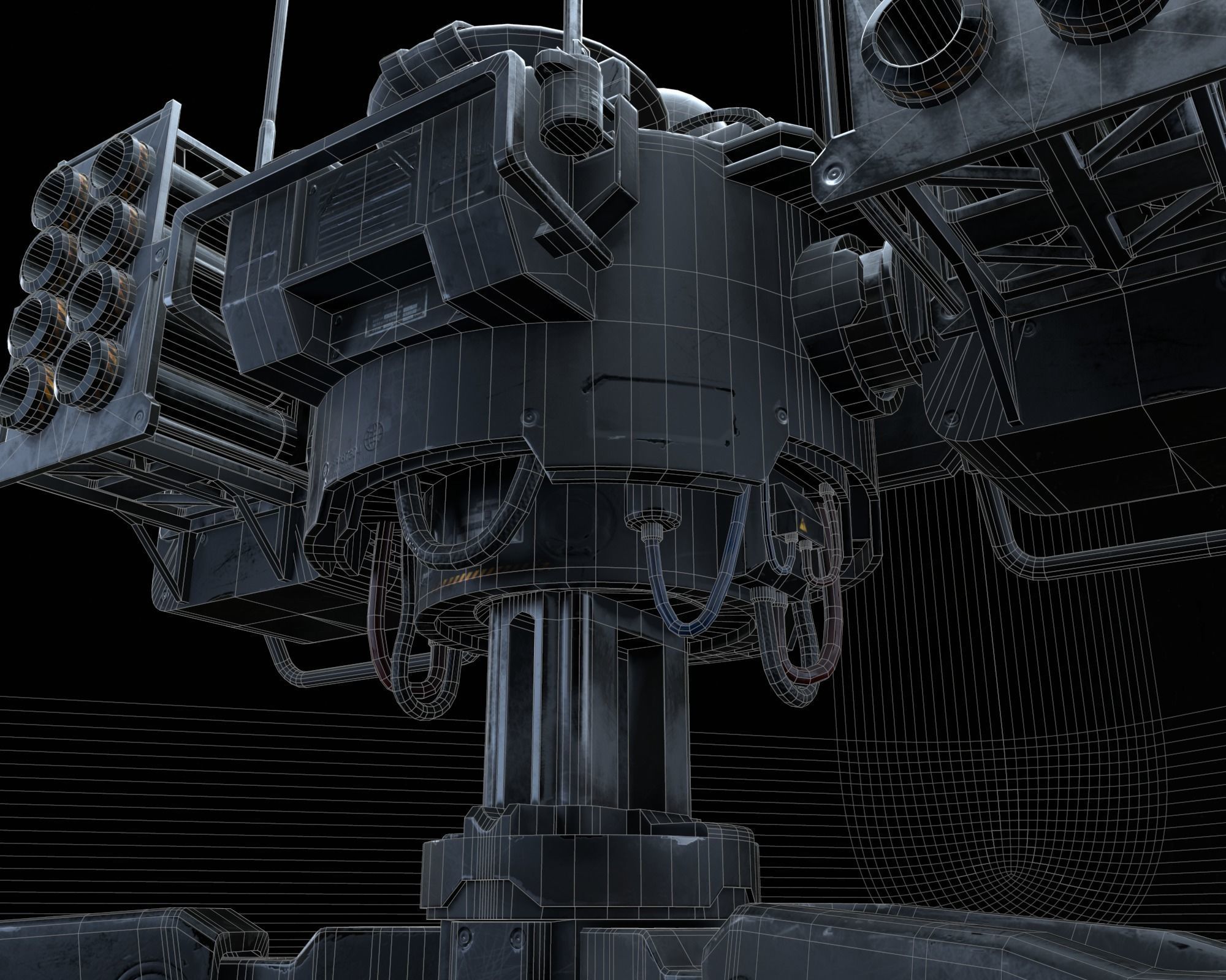 Missile Turret Game Ready PBR Textures Low-poly 3D model_25