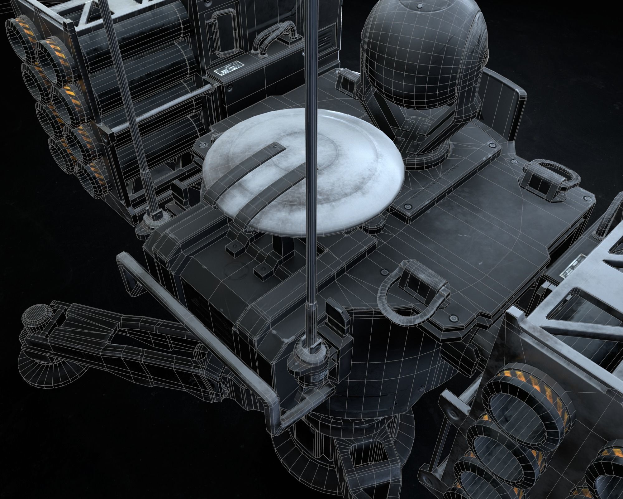 Missile Turret Game Ready PBR Textures Low-poly 3D model_23