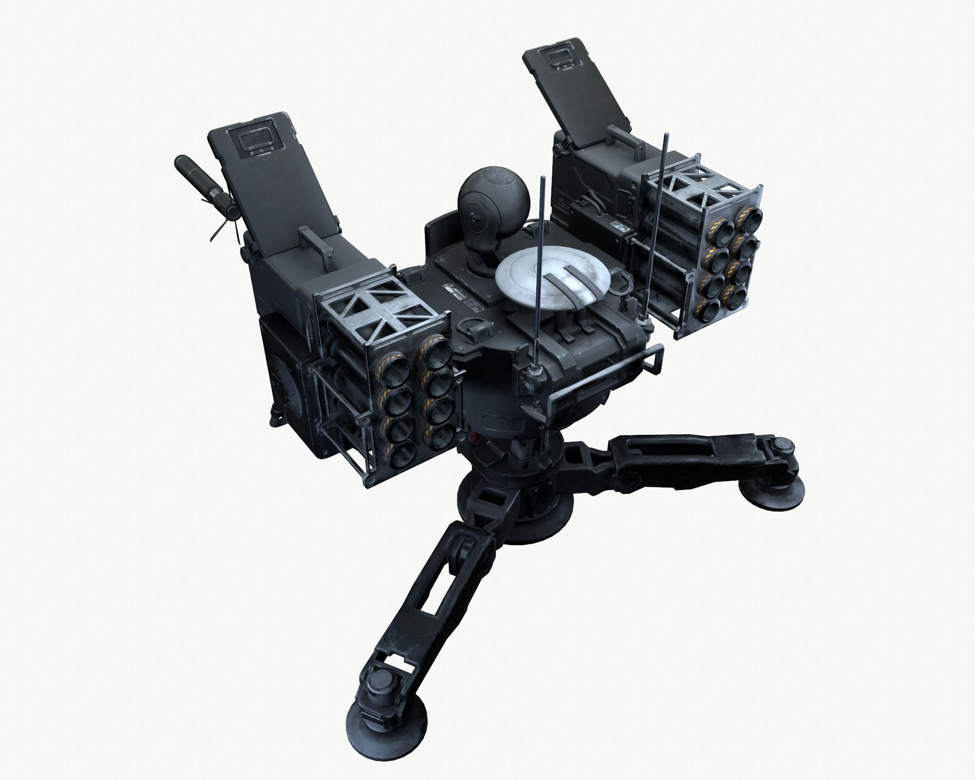 Missile Turret Game Ready PBR Textures Low-poly 3D model_8