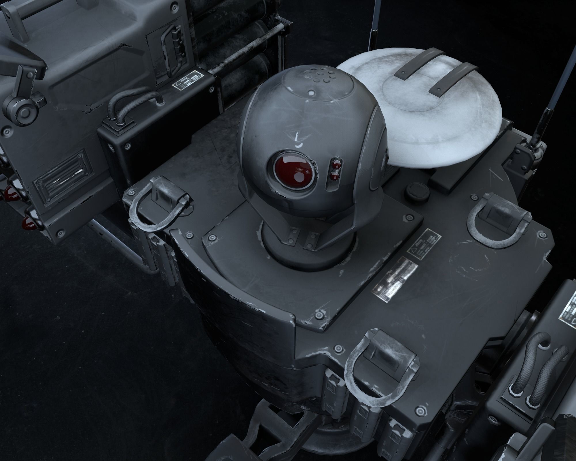 Missile Turret Game Ready PBR Textures Low-poly 3D model_20