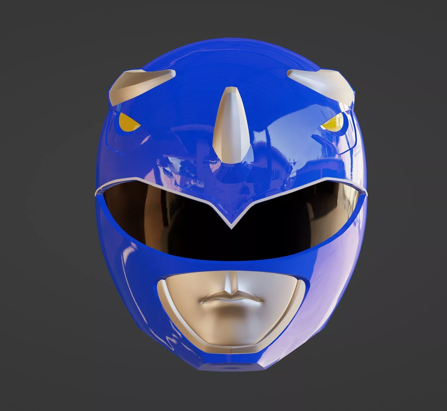 Power Rangers Mighty Morphin Blue Ranger Helmet 3D print model
